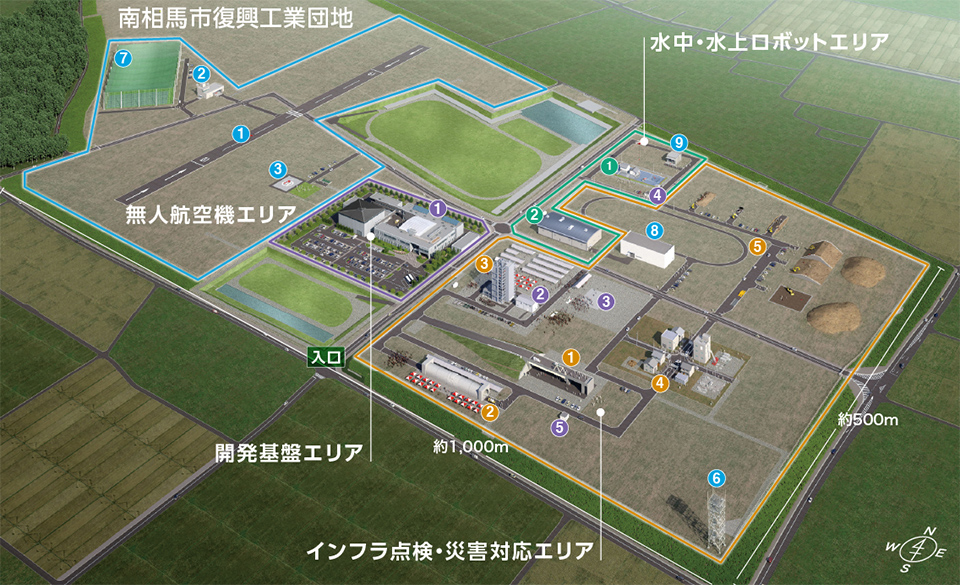 福島ロボットテストフィールド俯瞰図